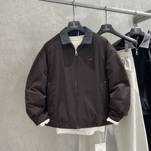 2025冬季拼接撞色翻领90鸭绒羽绒服男潮牌宽松轻薄保暖羽绒衣外套