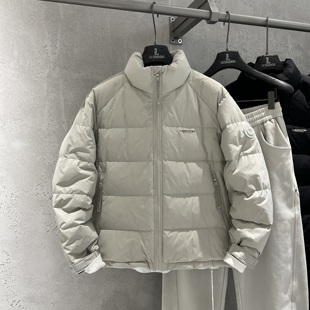 冬季立领面包羽绒服男士潮流轻便羽绒外套白鸭绒保暖时尚夹克上衣