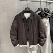 2025冬季 拼接撞色翻领90鸭绒羽绒服男潮牌宽松轻薄保暖羽绒衣外套