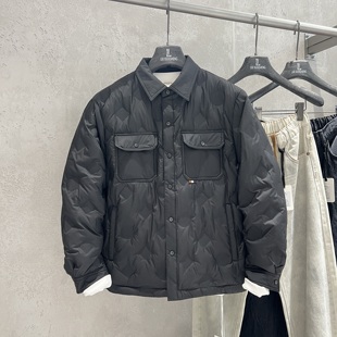 实体同款欧货90轻薄羽绒服男士羽绒服夹克翻领行政商务休闲外套潮