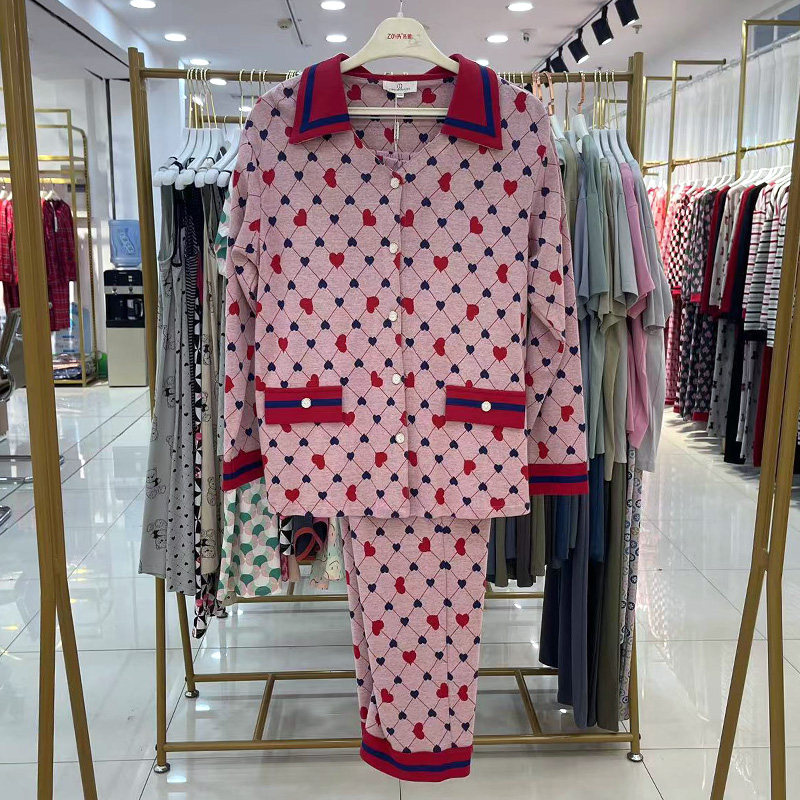 亲亲吾衣春秋款女士睡衣纯棉长袖秋冬家居服可外穿套装