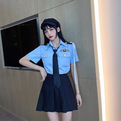 2022夏空姐jk制服套装女海军风短