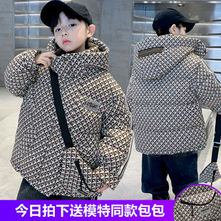 男童冬装棉衣外套2025新款儿童中大童冬季加厚羽绒棉服短款潮酷帅