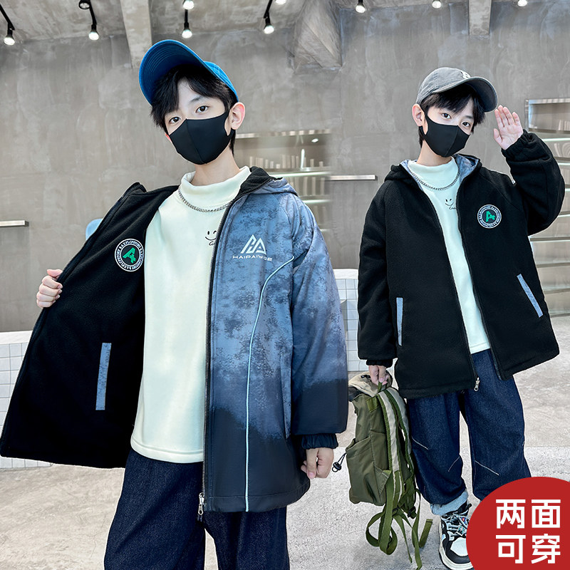 男童外套春秋款两面穿儿童秋冬冲锋衣中大童摇粒绒加厚风衣帅炸ZN,童装/婴儿装/亲子装,普通外套,淘宝优惠券,粉丝福利购,淘宝优惠卷