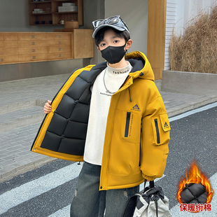 男童冬装棉服外套洋气儿童冬季加棉加厚羽绒棉衣中大童男孩冲锋衣