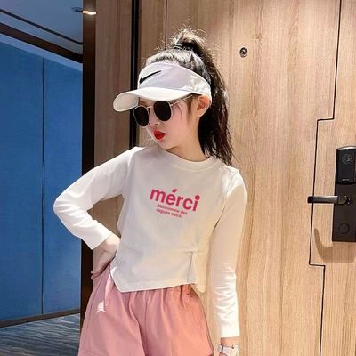 女童超好看洋气不规则长袖t恤