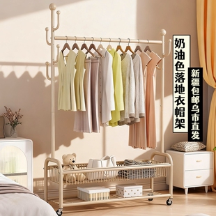 新疆包邮哥晾衣架落地可移动卧室凉衣架阳台衣服架室内简易衣帽架