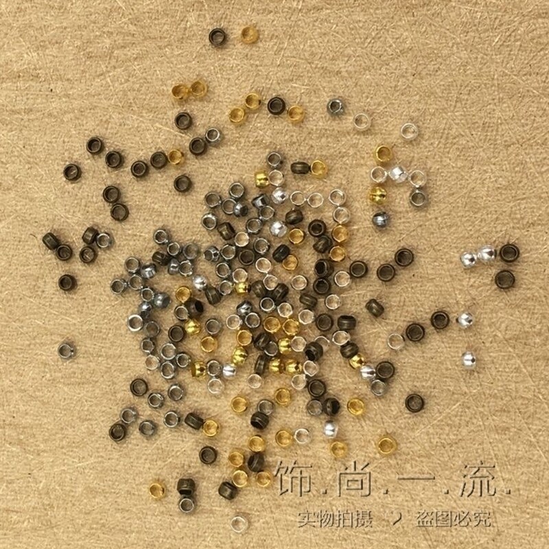 2mmdiy手工饰品配件珠帘珠定位珠隔珠圆珠子佛珠 铜质大孔珠手链