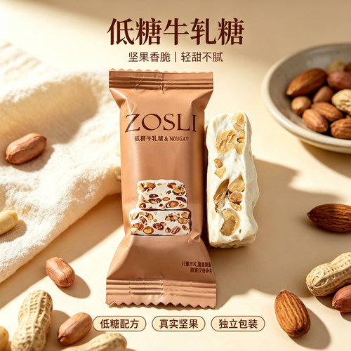 佐斯里低糖花生果仁软牛轧糖