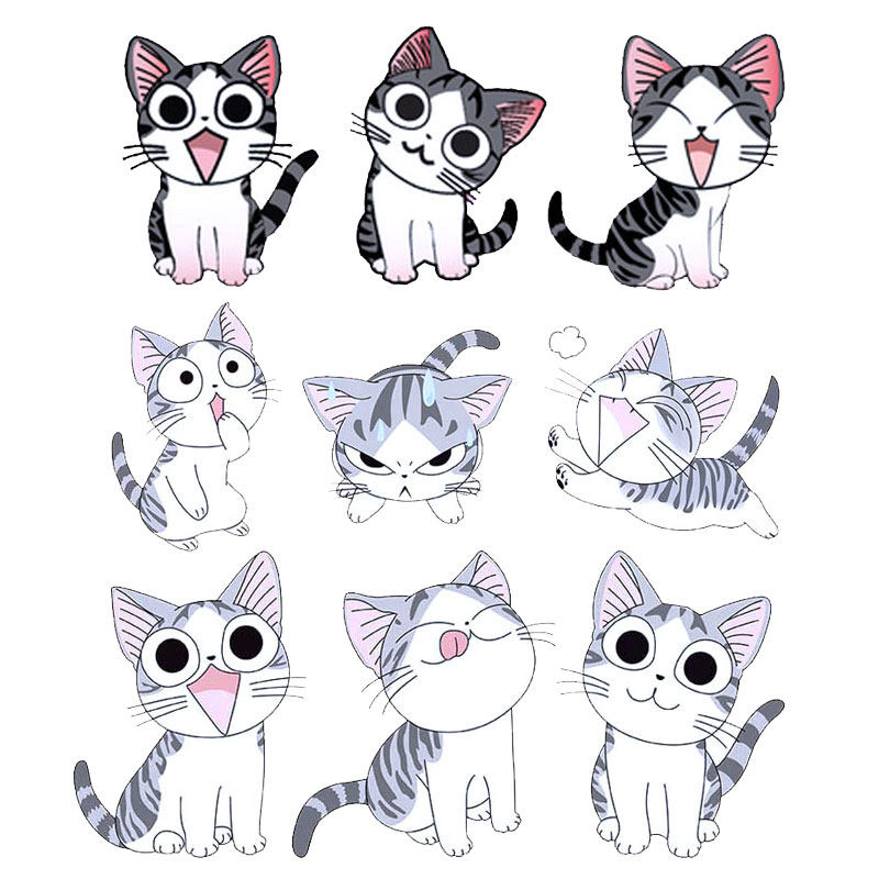 可爱小猫咪图案 A级热转印T恤柯式定制烫画DIY衣服贴熨烫手工贴