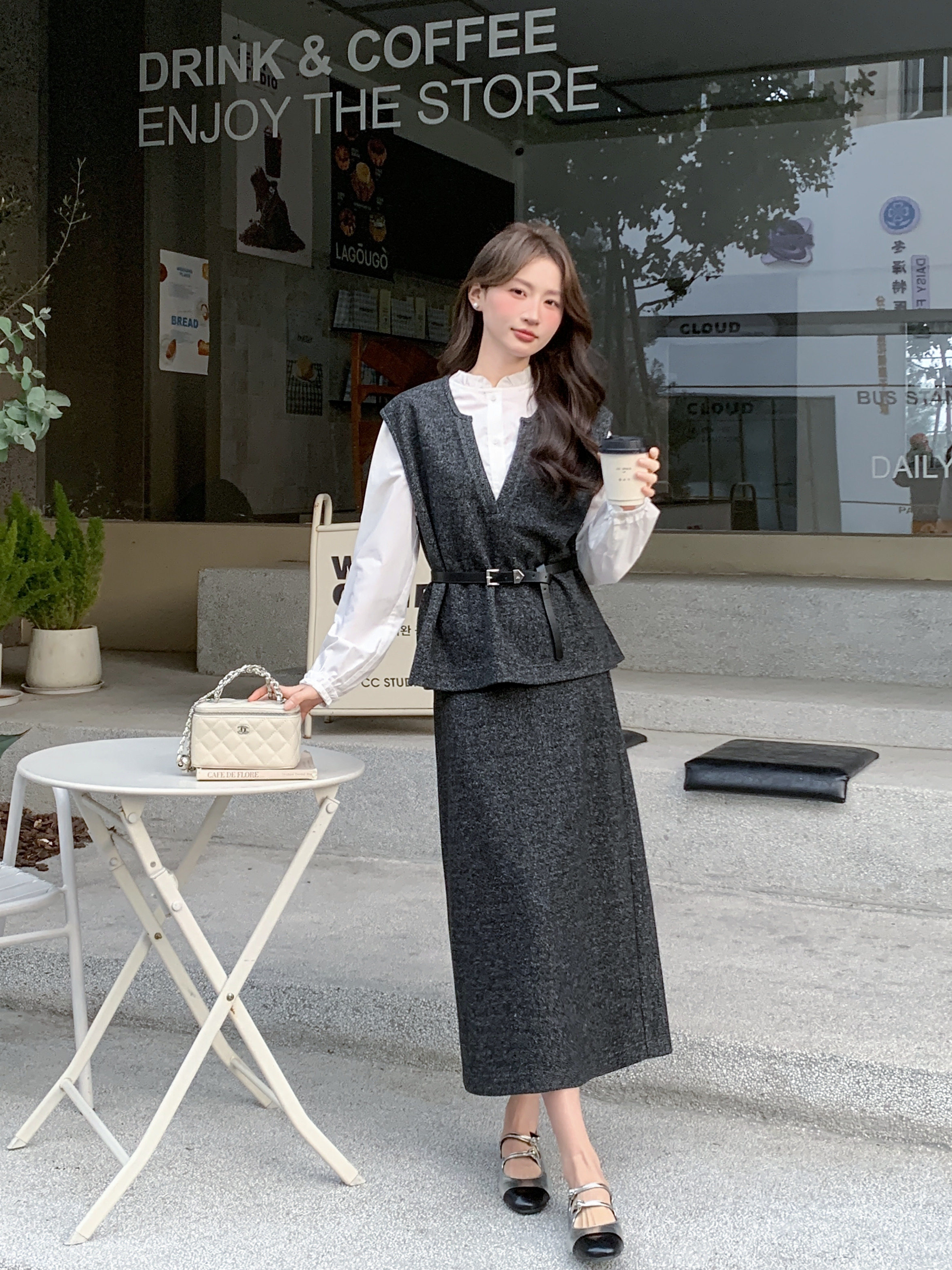 2026春季新款针织毛呢背心三件套女装高级感直筒裙内搭村衣亲淑风,女装/女士精品,时尚套装,淘宝优惠券,粉丝福利购,淘宝优惠卷