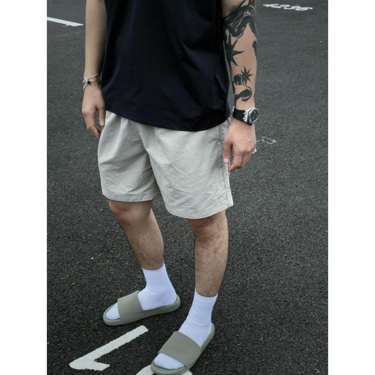 美式基础速干四分裤男夏季宽松休闲运动透气凉感纯色不过膝短裤,男装,短裤,淘宝优惠券,粉丝福利购,淘宝优惠卷