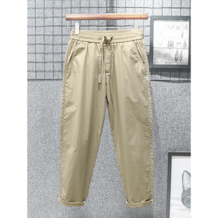 超薄款 锥形直筒2026新款 高端宽松九分休闲裤 薄款 男士 全棉夏季