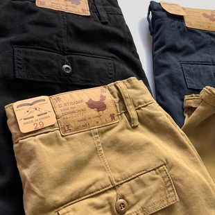 经典 休闲裤 Chino裤 咔叽复古工装 男 重磅厚实纯棉水洗做旧美式 春秋