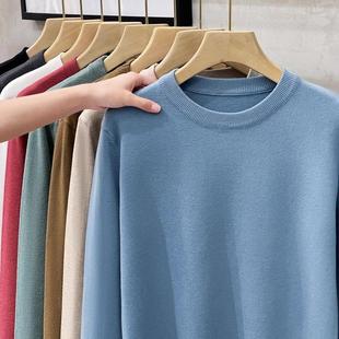 男冬 商务休闲百搭毛线衣针织衫 毛衣男圆领纯色内搭打底衫 春秋新款