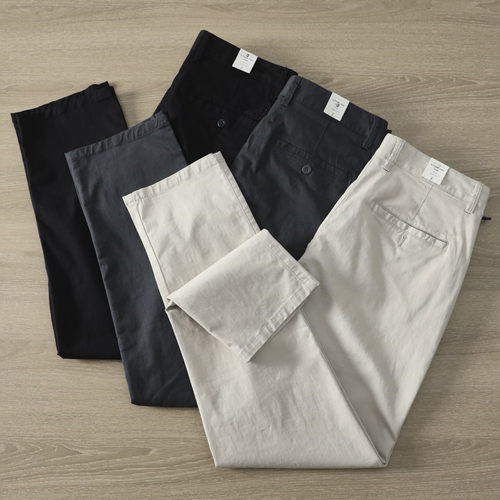 纯棉休闲小直筒裤子男2025新款