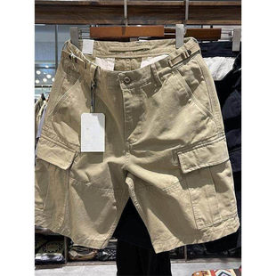 水洗纯棉宽松五分中裤 短裤 街头潮男 多口袋纯棉工装 硬货重磅厚实