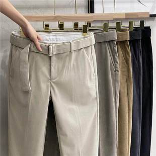 灯芯绒裤子男直筒休闲裤男九分西裤2026春秋新款潮流纯色百搭长裤