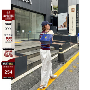 轻薄高腰宽松九分阔腿哈伦裤 夏季 女2025年新款 YANGLE_白色休闲裤