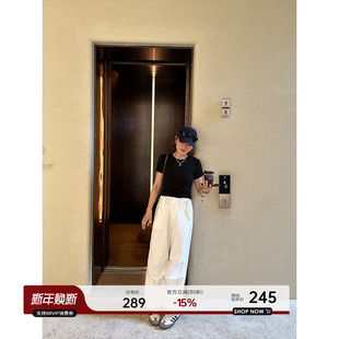 裤 直筒束脚休闲裤 女2025年新款 高腰宽松薄款 春季 YANGLE_抽绳工装