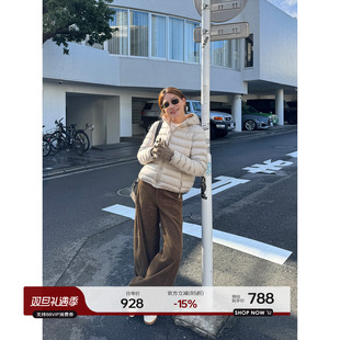 短款 韩版 连帽排骨羽绒服绗缝外套 新款 YANGLE_鹅绒服女2025年冬季