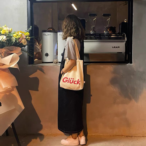 复古帆布单肩包托特包文艺学生