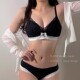 维多利亚内衣女无钢圈聚拢防下垂收副乳蕾丝拼接文胸内裤 两件套装