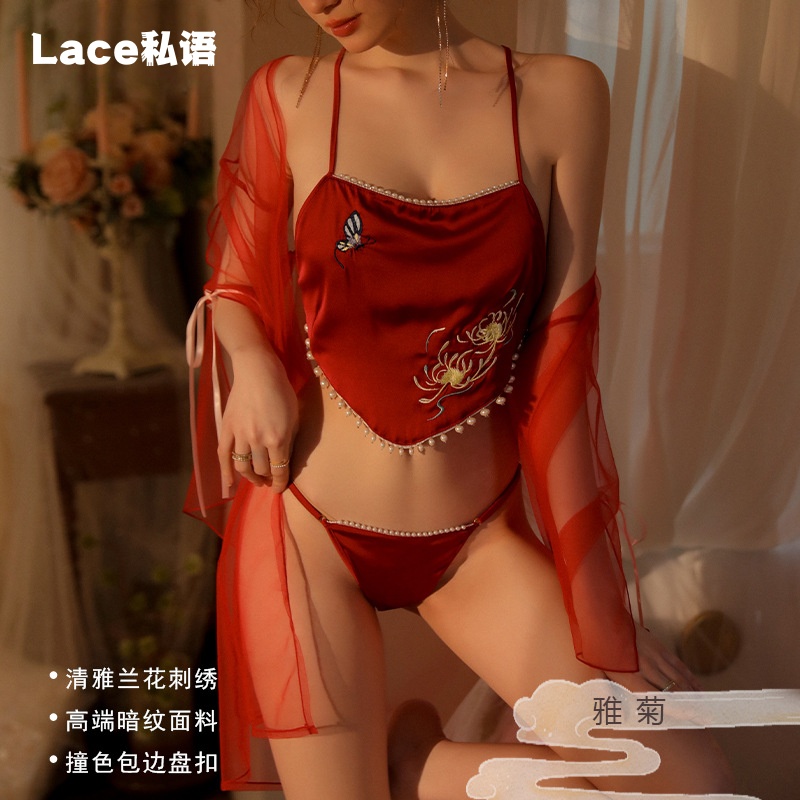 维多利亚国潮风性感睡衣套装