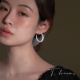 白色圈圈耳环女小众设计高级耳饰耳钉耳坠2026新款 守望之诗
