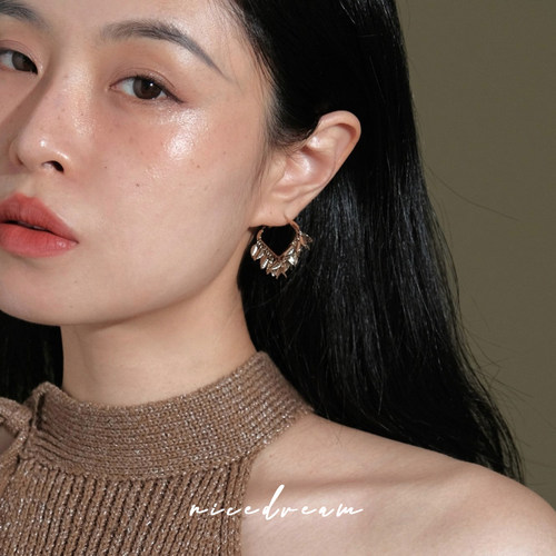 Nicedream法式复古落羽流苏耳环