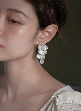 nicedream法式贝壳风铃流苏耳环