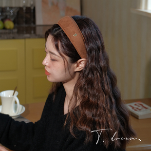 宽边发箍发带高级感气质港风头箍发饰2025新款 复古法式 晚枫