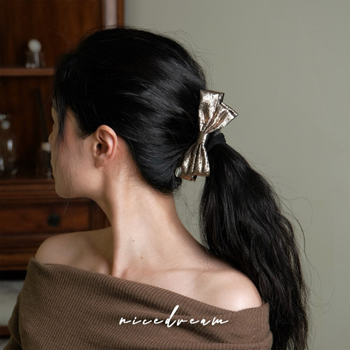 Nicedream法式蝴蝶结小号马尾夹