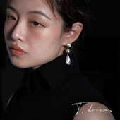 简约水滴耳环女小众设计高级耳饰耳钉耳坠2026新款 法式 麦克白