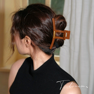 简约抓夹大号鲨鱼夹发量多半扎发发卡头饰 复古法式 古董书店