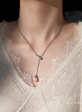 nicedream简约法式字母珍珠项链