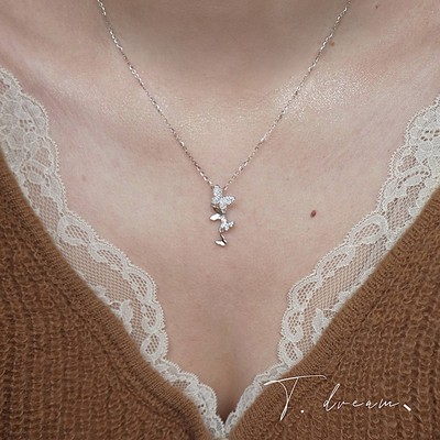 nicedream纯银小蝴蝶流苏项链