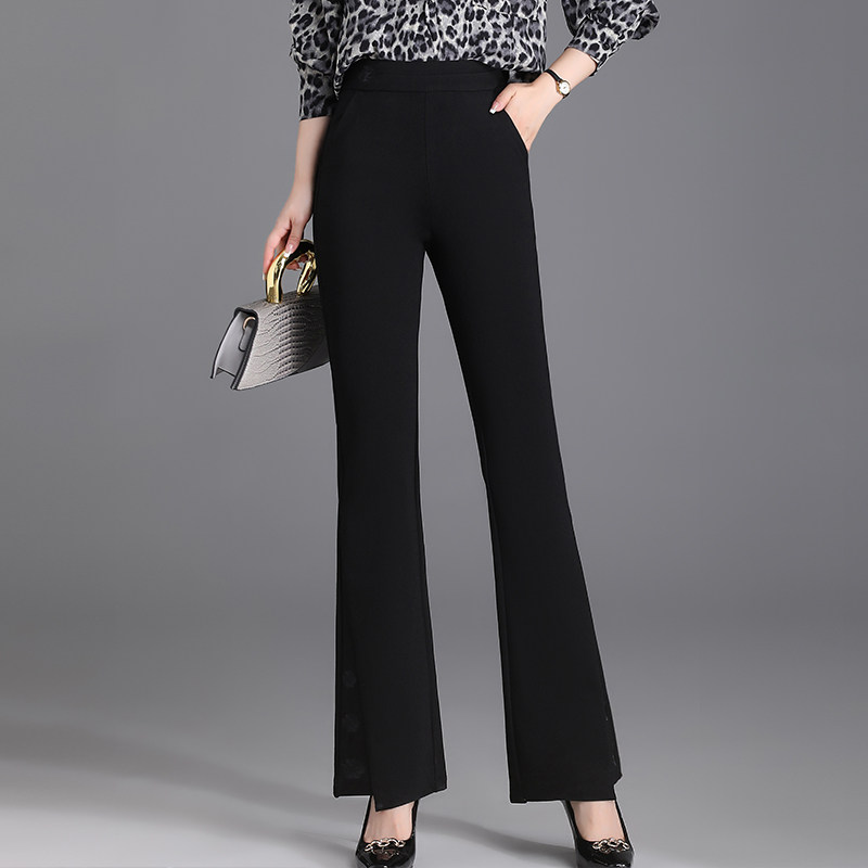 黑色高腰微喇裤女显瘦修身垂坠感西装喇叭裤2026春季休闲气质长裤