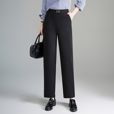 黑色休闲西装裤显瘦九分直筒裤