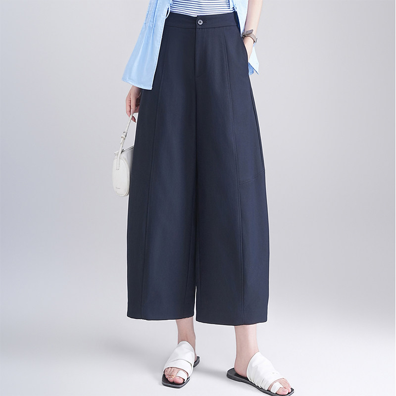 时尚小个子宽松休闲裤九分裤女春夏2026新款垂感遮肉阔腿气球裤子