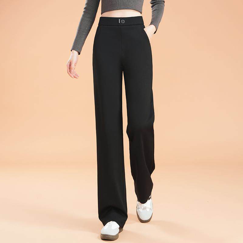 高腰黑色阔腿裤女春季2026新款垂感显瘦高级感休闲直筒西装裤长裤