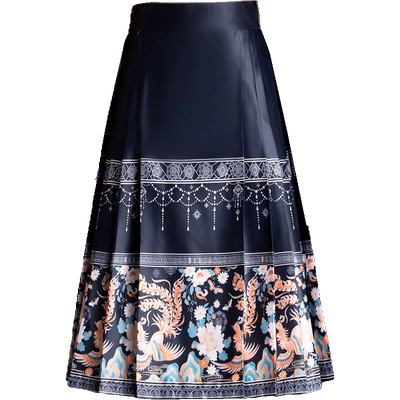 改良国风马面裙印花半身裙