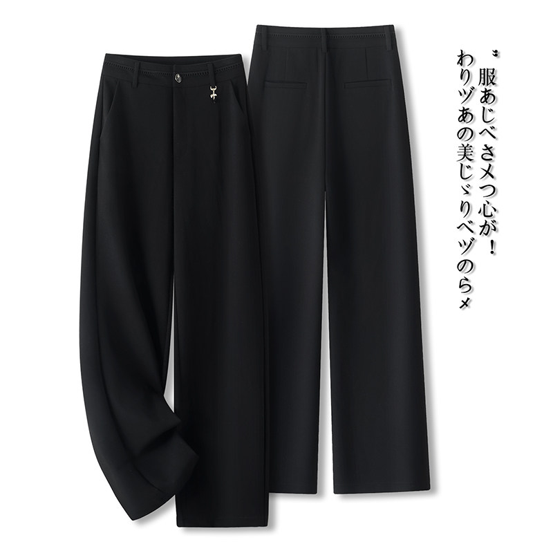 时尚通勤直筒裤女士春季2026新款高腰垂感显瘦休闲西装裤气质长裤