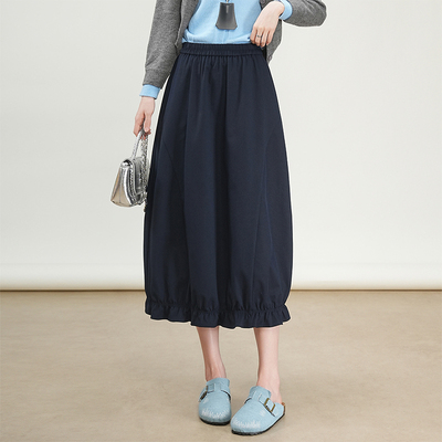 百搭减龄休闲花苞裙显瘦半身裙