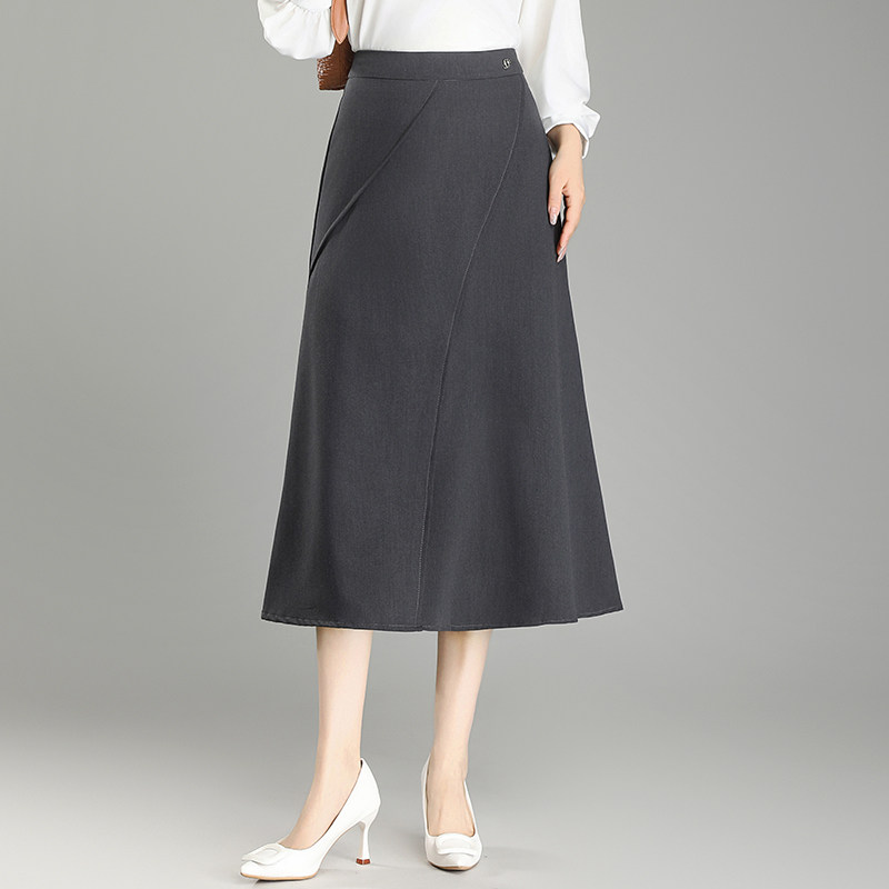 通勤风高腰A字半身裙女春季2026新款显瘦气质高级感中长西装裙子