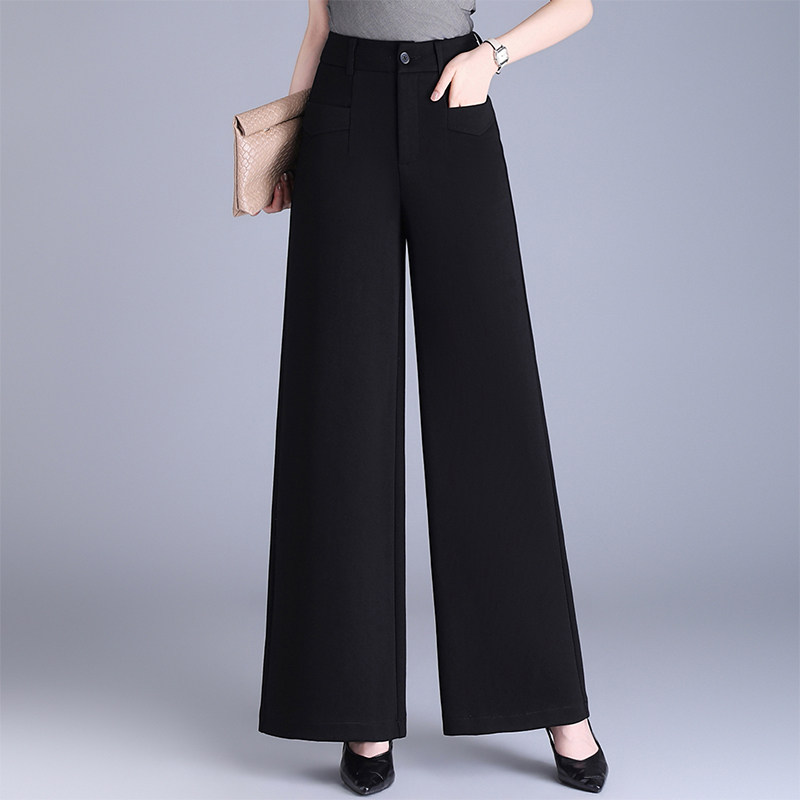 黑色高腰阔腿裤女2026春季高腰显瘦直筒通勤西装裤显瘦休闲长裤