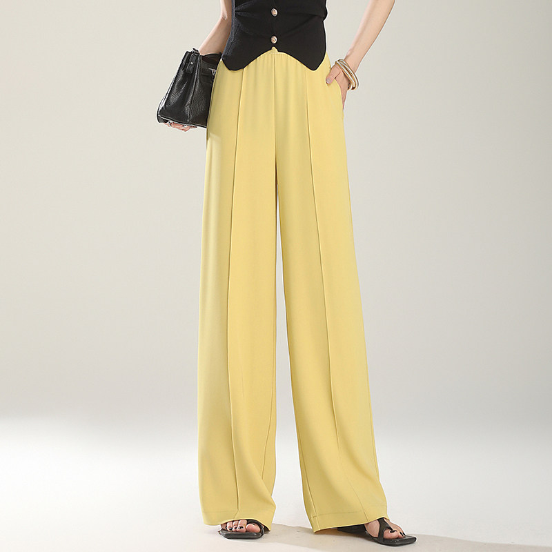 黄色阔腿裤女春夏2026新款高腰垂感通勤休闲西装裤气质百搭长裤子