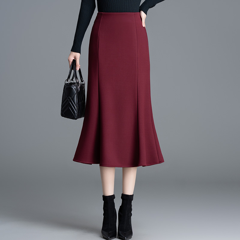 气质修身包臀鱼尾裙加绒半身裙