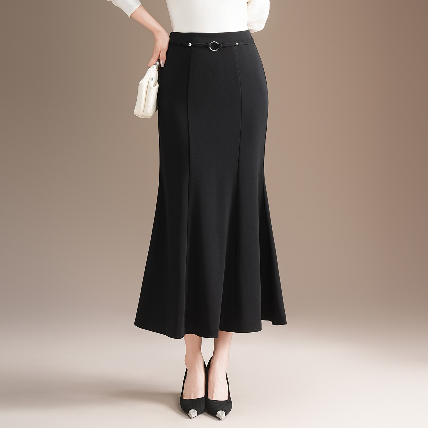 轻熟风高腰显瘦黑色鱼尾半身裙女春季2026新款气质百搭包臀长裙子,女装/女士精品,半身裙,淘宝优惠券,粉丝福利购,淘宝优惠卷