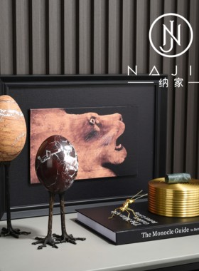 罗曼提海派中古风创意花艺黄铜首饰盒摆件卧室床头柜样板间售楼处